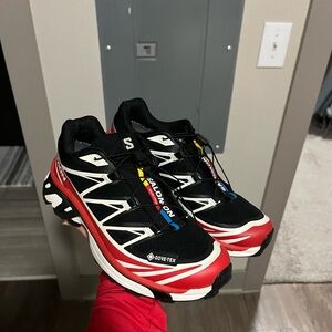 Salomon Black and Red Gore-Tex Running Shoes